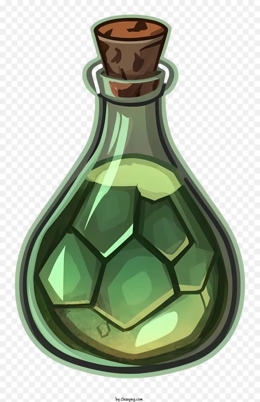 Pequena Garrafa De Vidro Verde，Substância Aquosa Transparente PNG