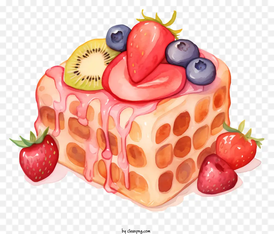 Waffle，Frutas PNG