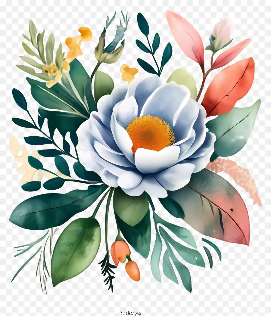 Pintura Em Aquarela，Flores PNG