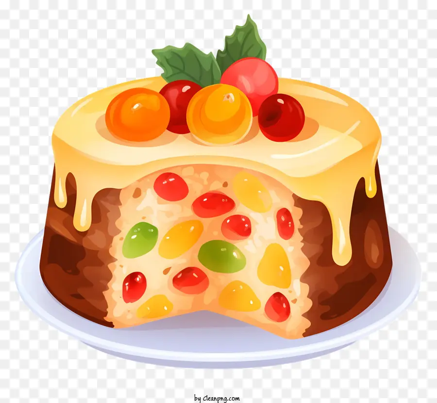 Bolo Rosa，Bolo De Frutas PNG