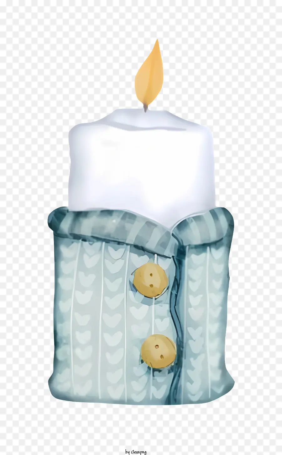 Chama Da Vela，Capinha De Malha Azul E Branca PNG