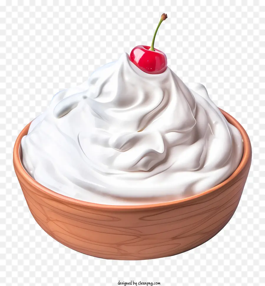 Gelado De Baunilha，Tigela De Madeira PNG