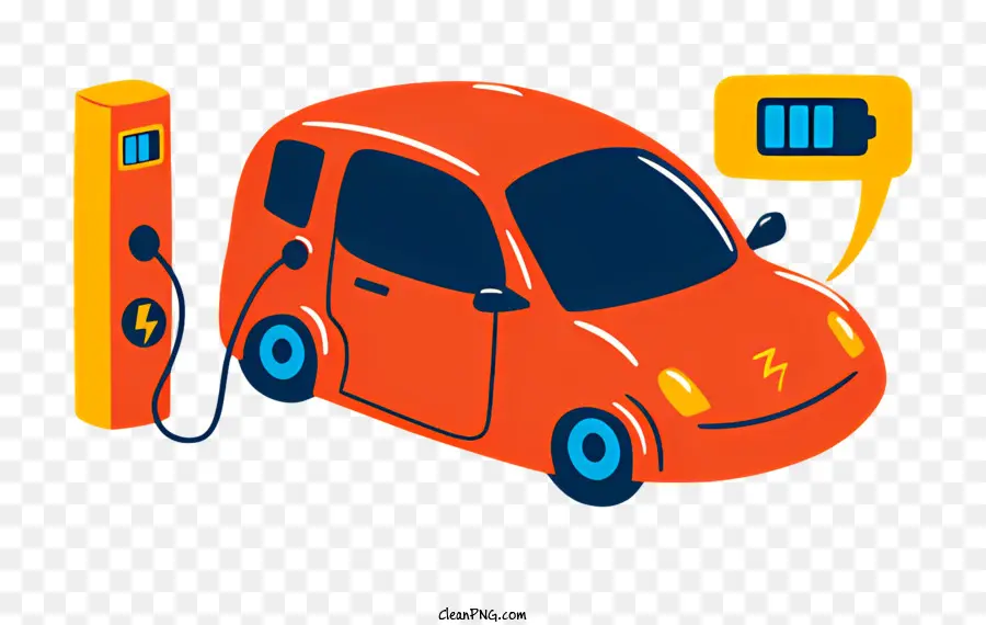 Carregamento De Carro Elétrico，Carro Elétrico Amarelo PNG