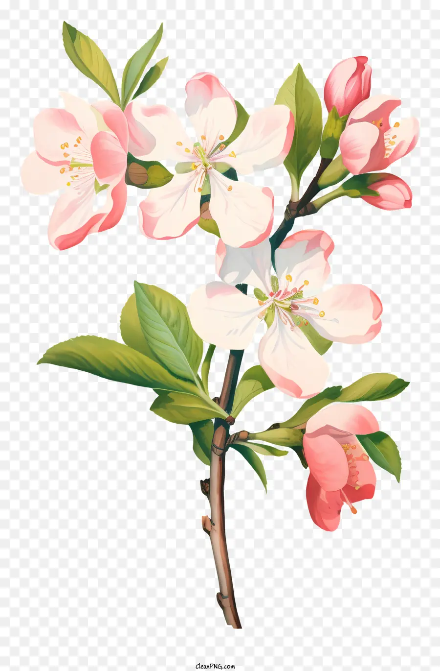 Maçã Florida Em árvore，Flores Cor De Rosa PNG