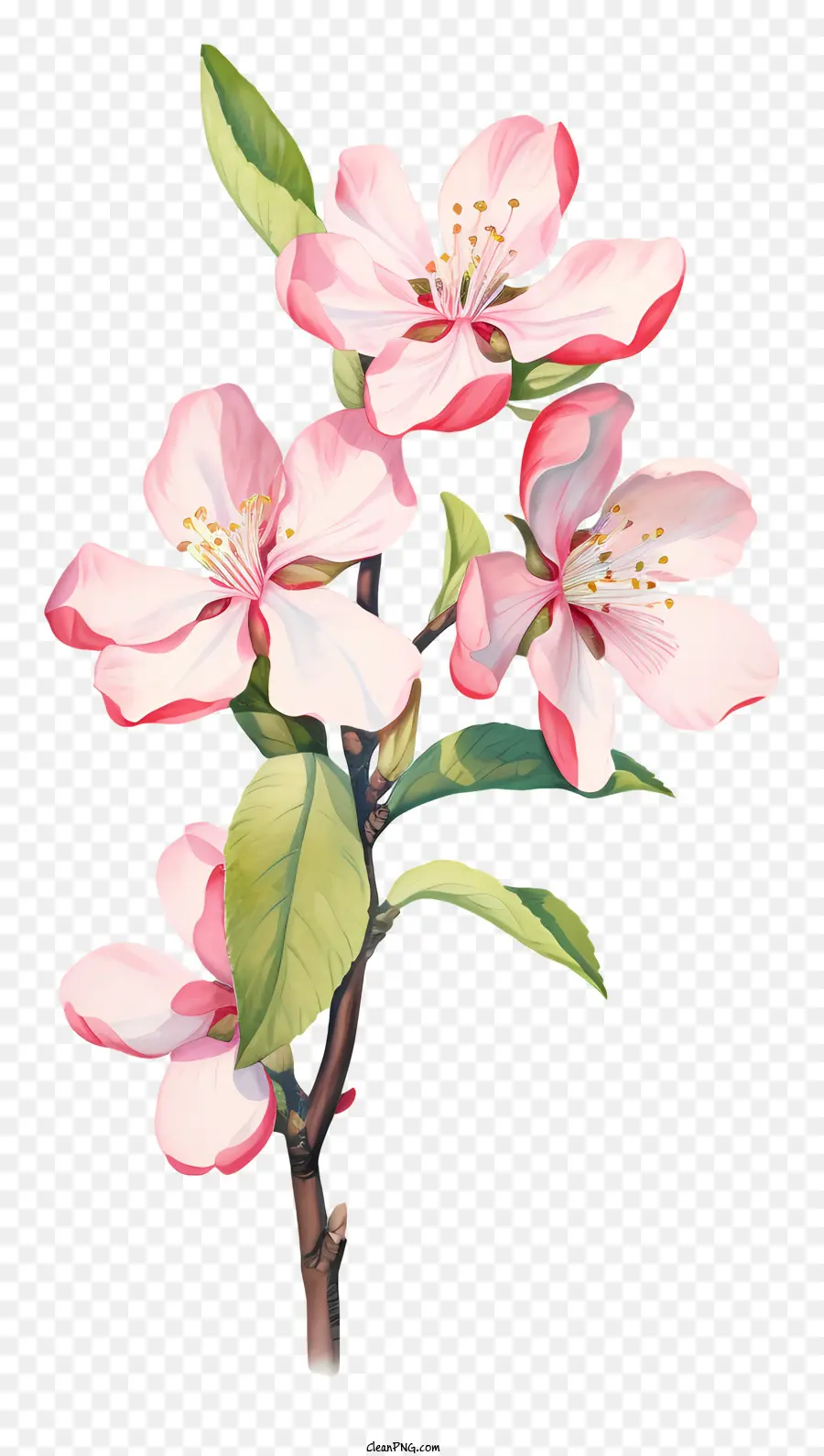 Pintura Em Aquarela，Flor De Cerejeira PNG