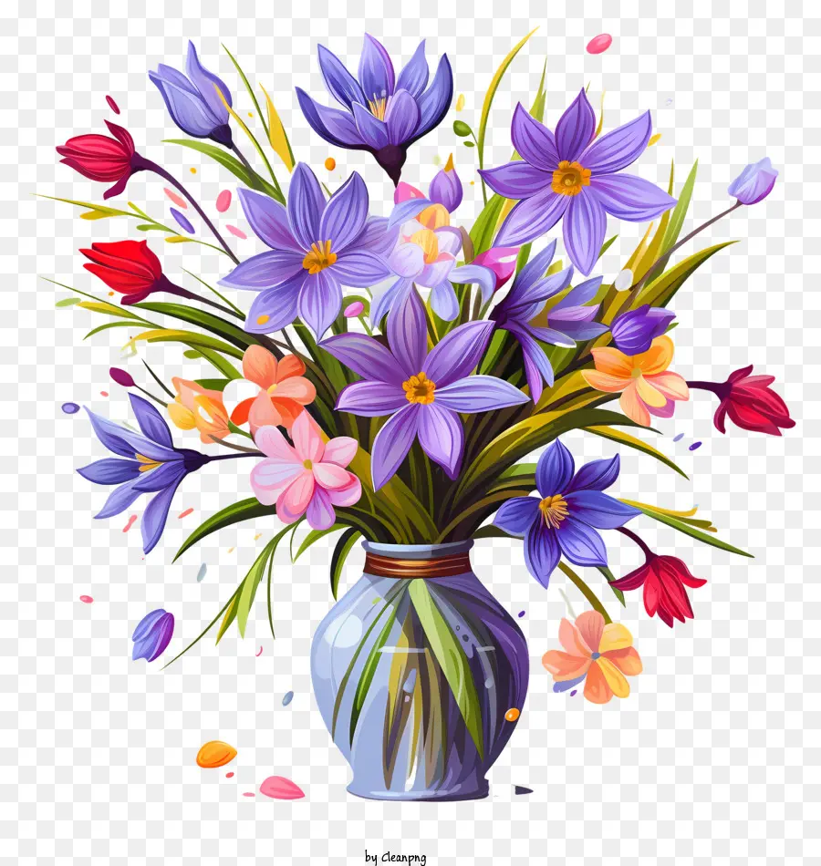 Pintura Em Aquarela，Vaso De Flores Da Primavera PNG