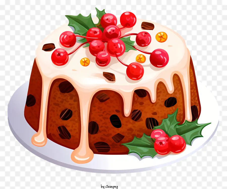 Bolo De Frutas De Natal，Frutos Vermelhos PNG