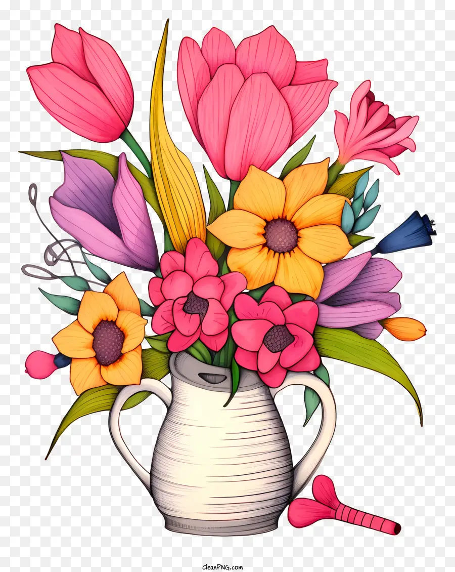 Arranjos De Flores，Flores Coloridas PNG