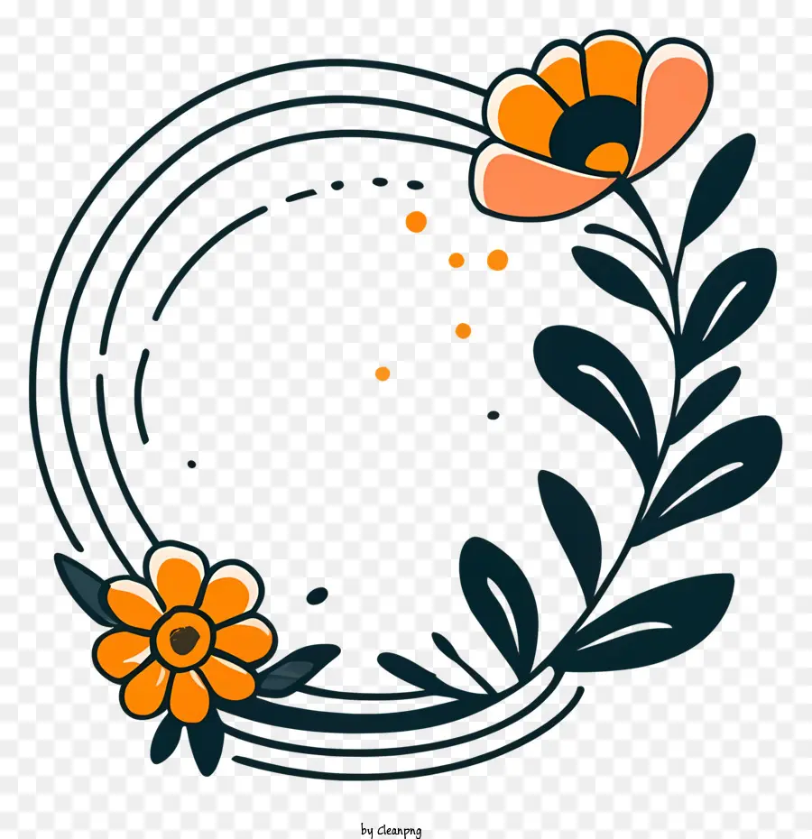 Coroa De Flores，Black Background PNG