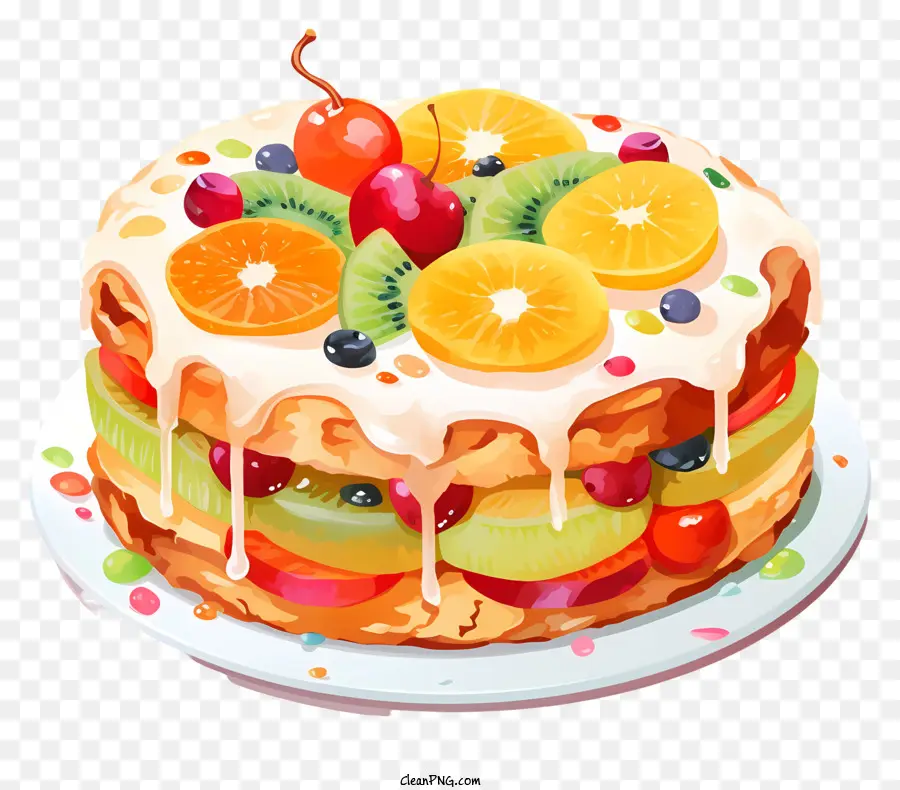Fruit Cake，Bolo Multicamada PNG