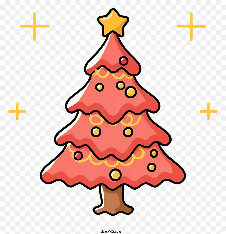 Cor De Rosa Da árvore De Natal，Fita Vermelha PNG