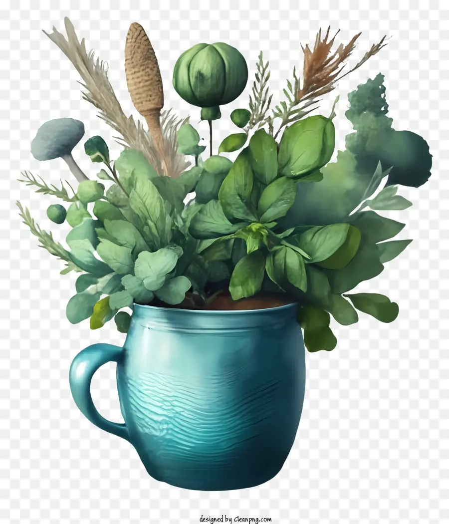 Xícara De Chá，Planta Em Caneca PNG