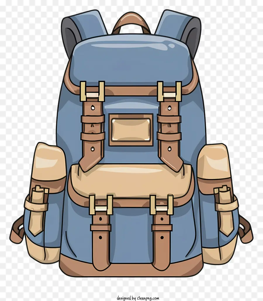 Azul Mochila，Dois Compartimentos PNG