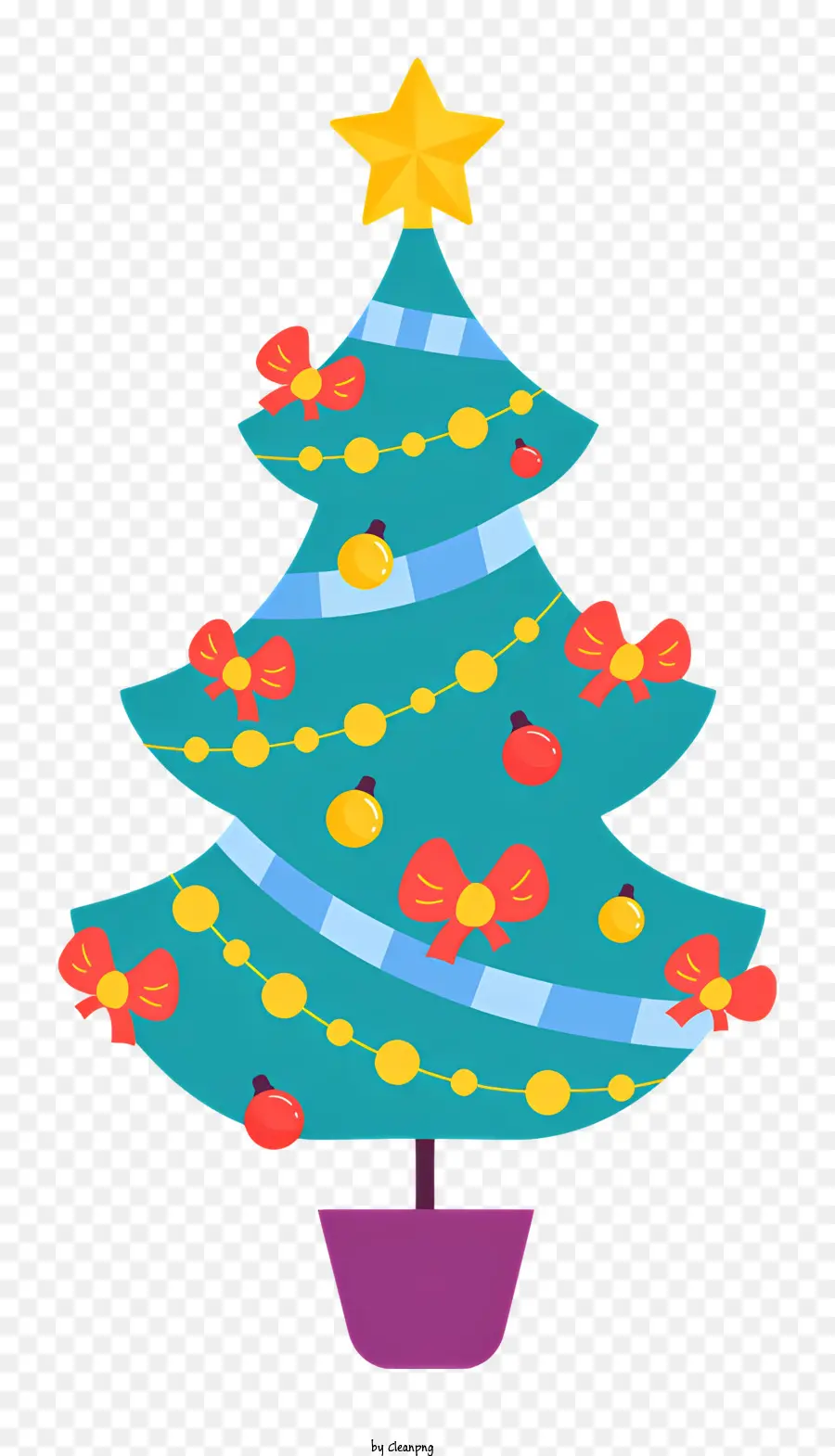 Azul árvore De Natal，Decorações Coloridas PNG