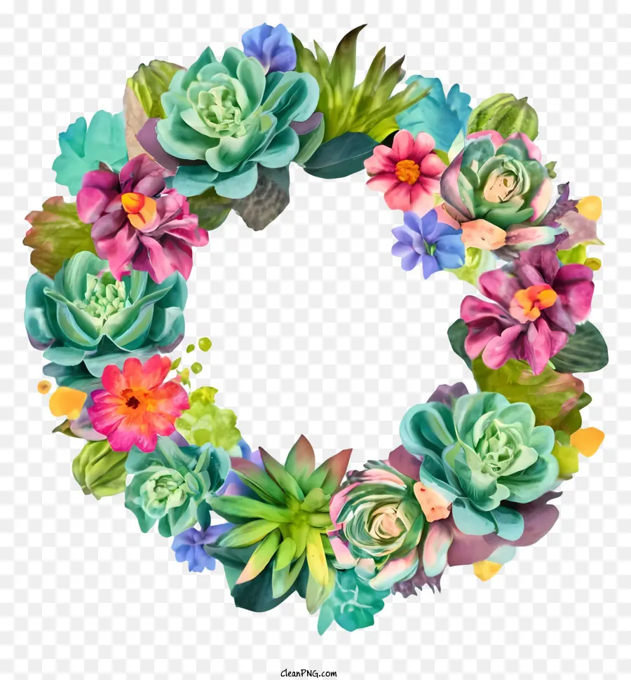 A Suculenta Coroa De Flores，Arranjo Floral PNG