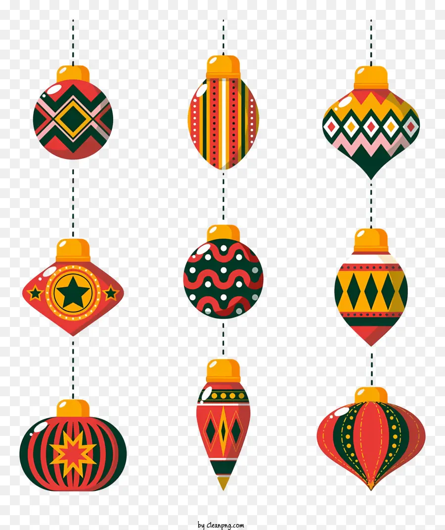 Ornamentos Coloridos，Decorações Do Feriado PNG