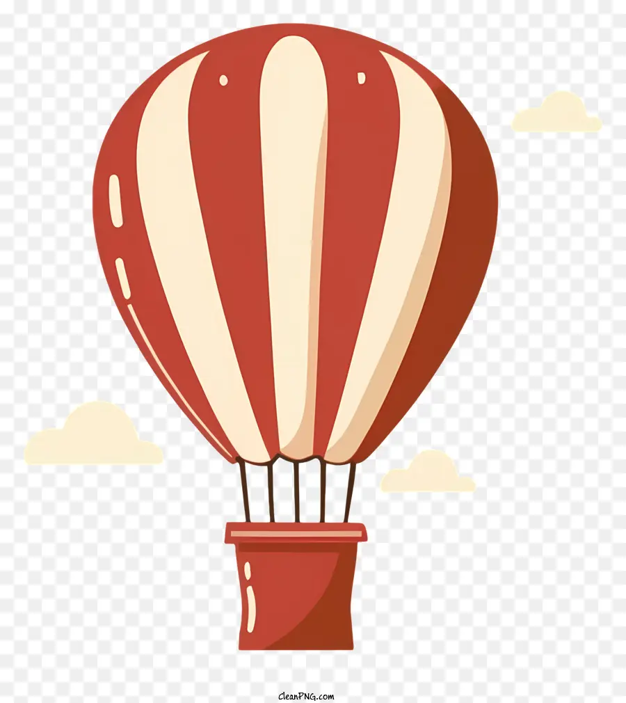 Balão De Ar Quente，Balão Listrado Vermelho E Branco PNG