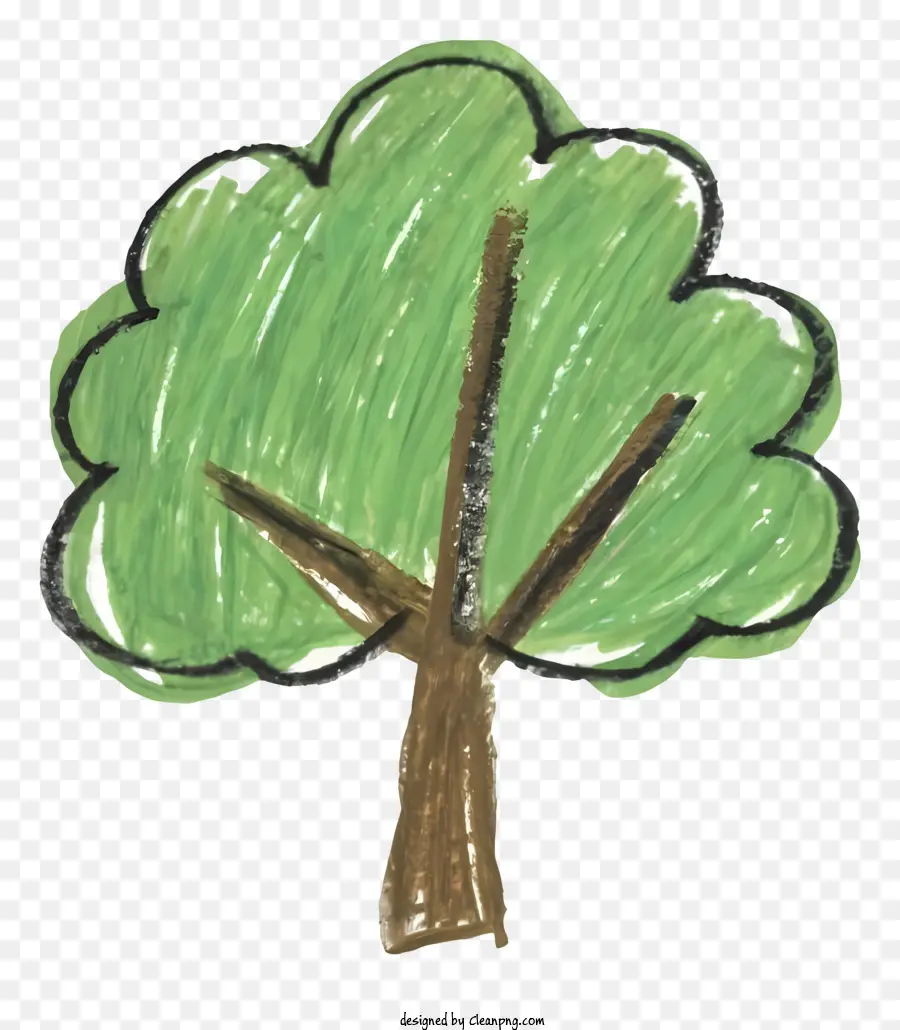 árvore De Desenho，Folhas Verdes PNG
