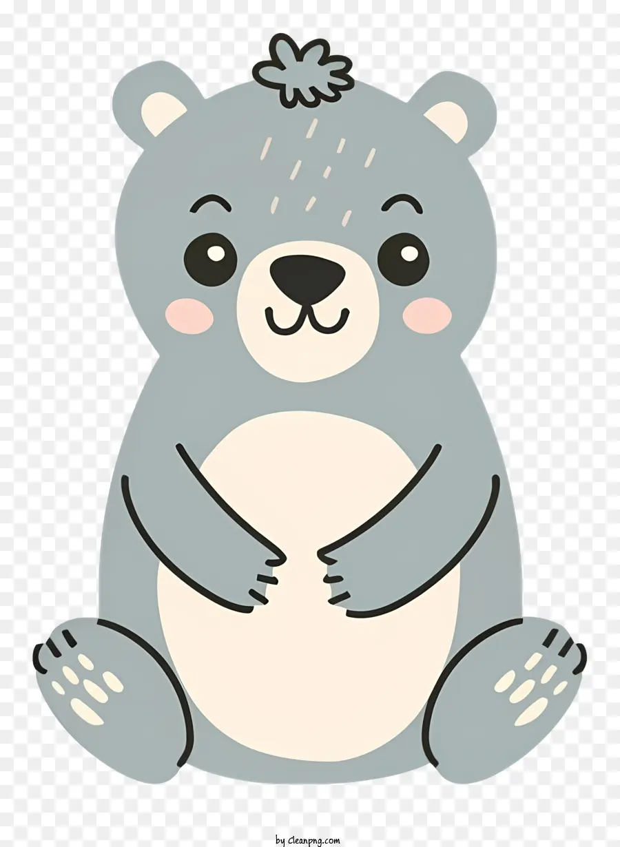 Bonito Dos Desenhos Animados Urso，Manchas Brancas Na Testa PNG