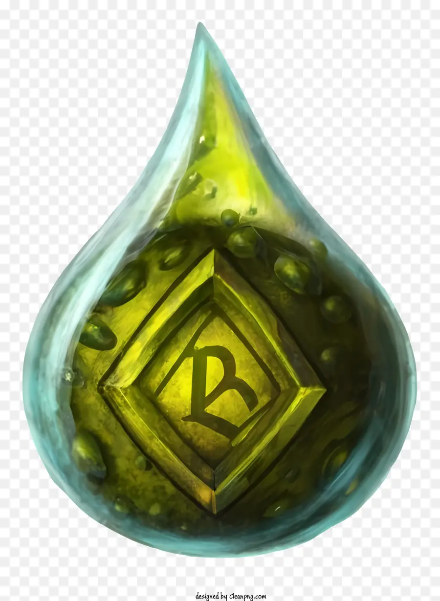 Gotada De Vidro，Verde E Amarelo PNG