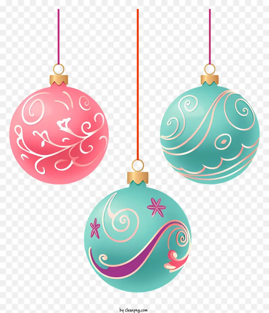 Bolas De Natal，Designs Ornamentados PNG