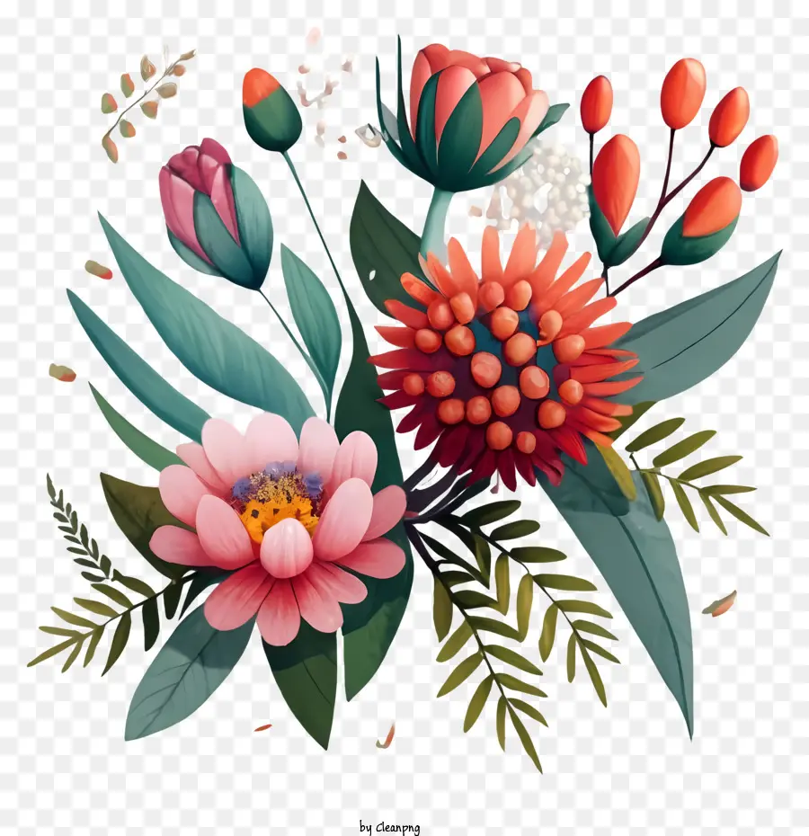 Pintura De Flores，Bouquet Of Flowers PNG