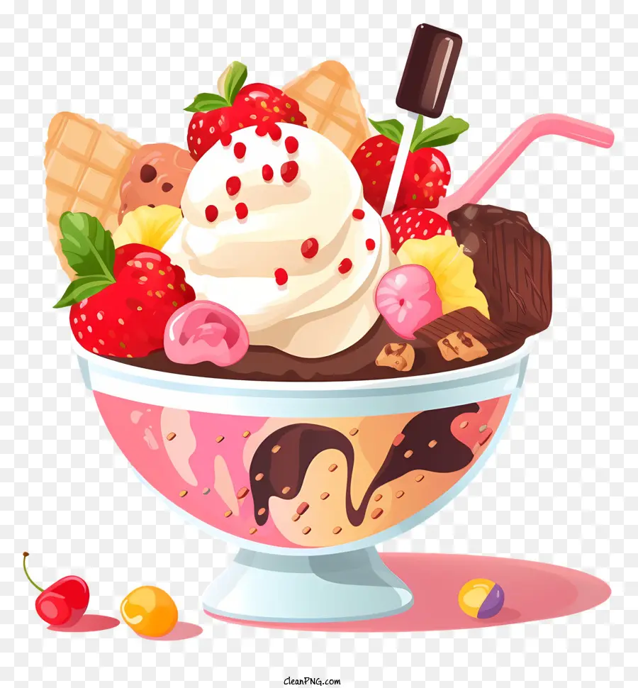 Tigela De Sundae，Sundae De Sorvete PNG