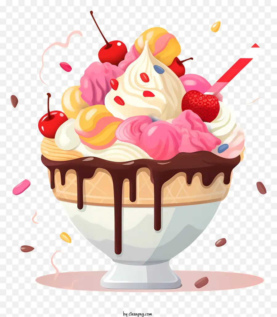 Sundae De Sorvete，Chantilly PNG