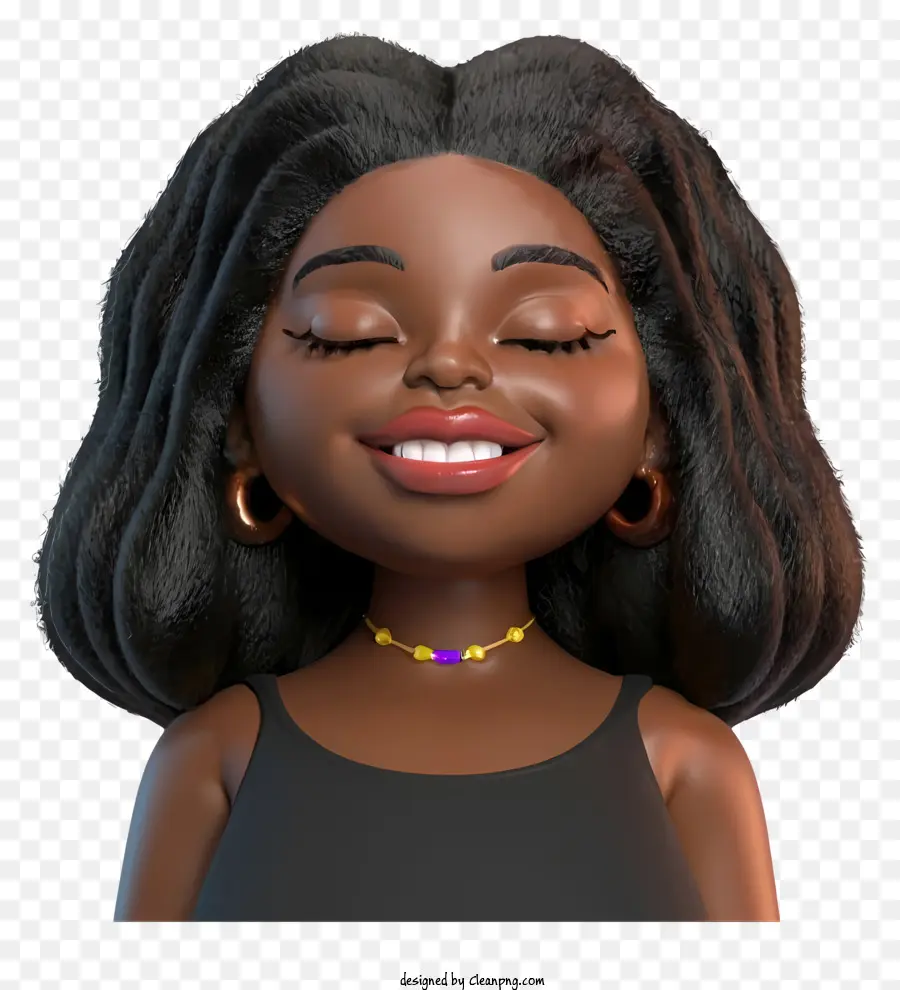 A Caricatura 3d，Young Woman PNG