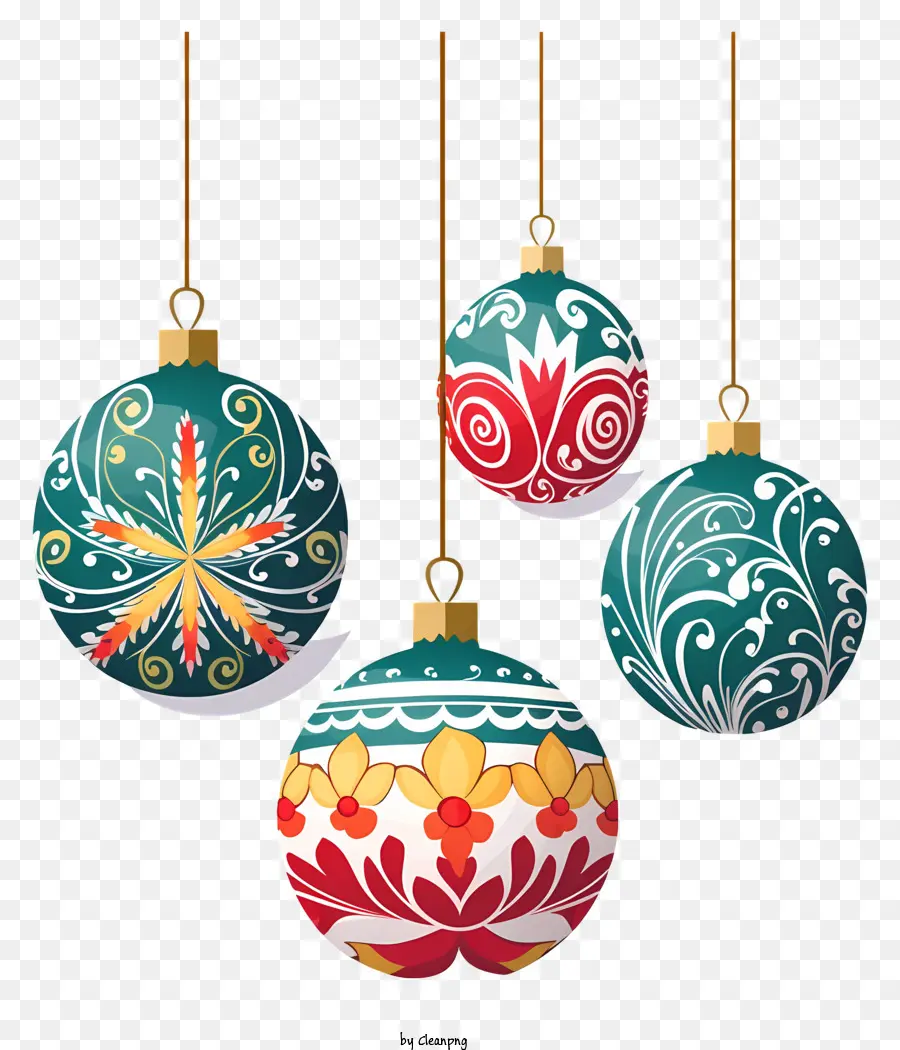 Enfeites De Natal，Ornamentos Coloridos PNG