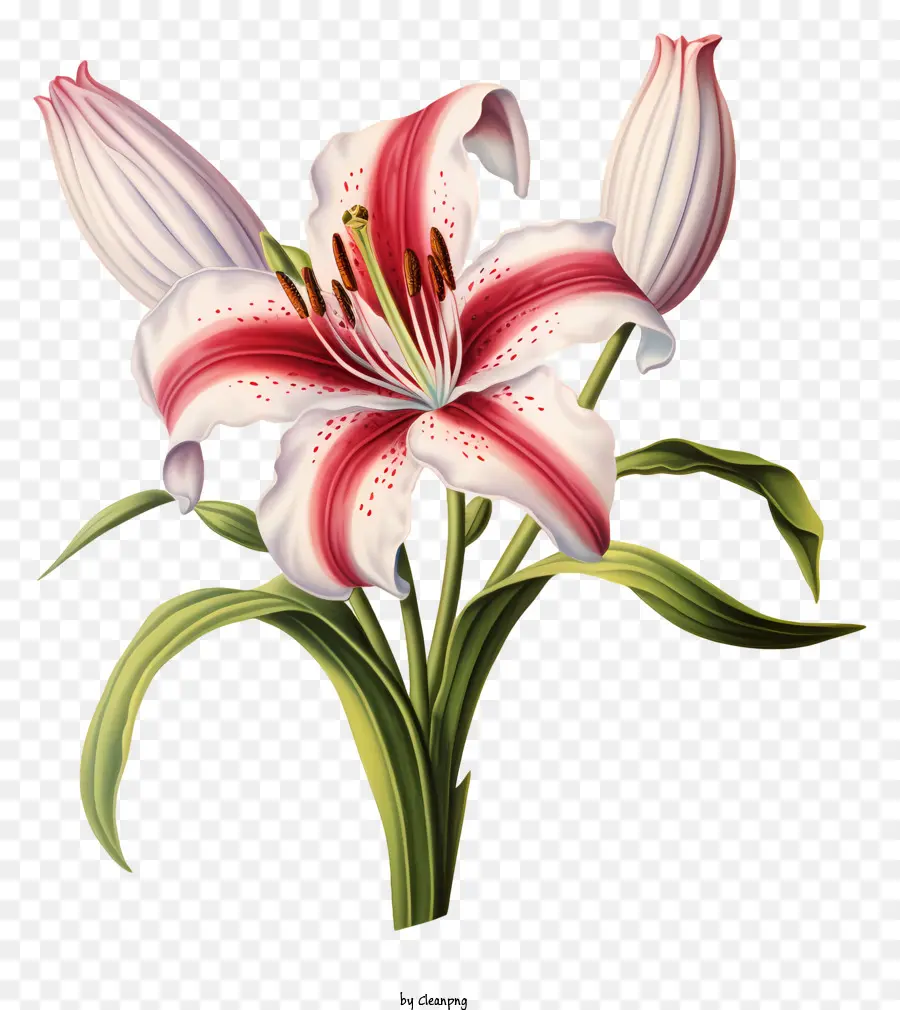 Flor Do Lírio，Lily Vermelha E Rosa PNG
