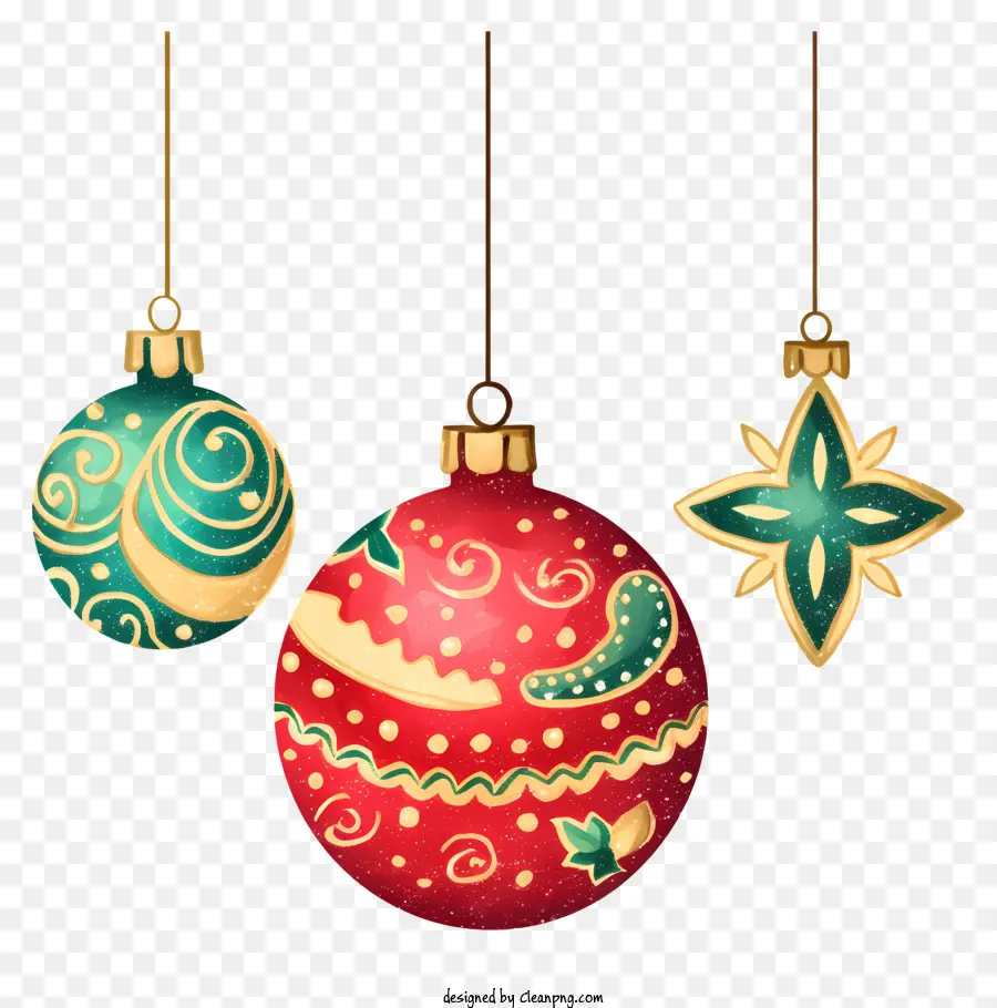 Decorações De Natal，Ornamentos Coloridos PNG