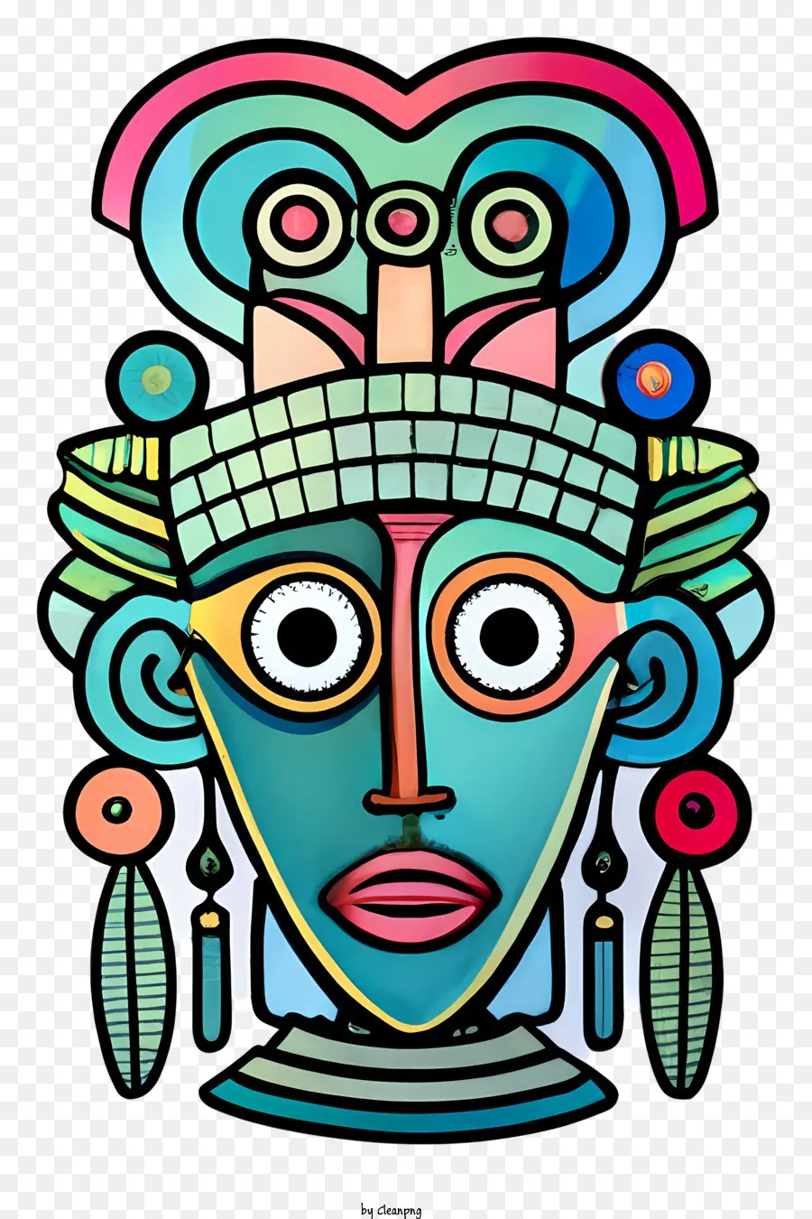 Arte Indígena，Face Estilizada PNG