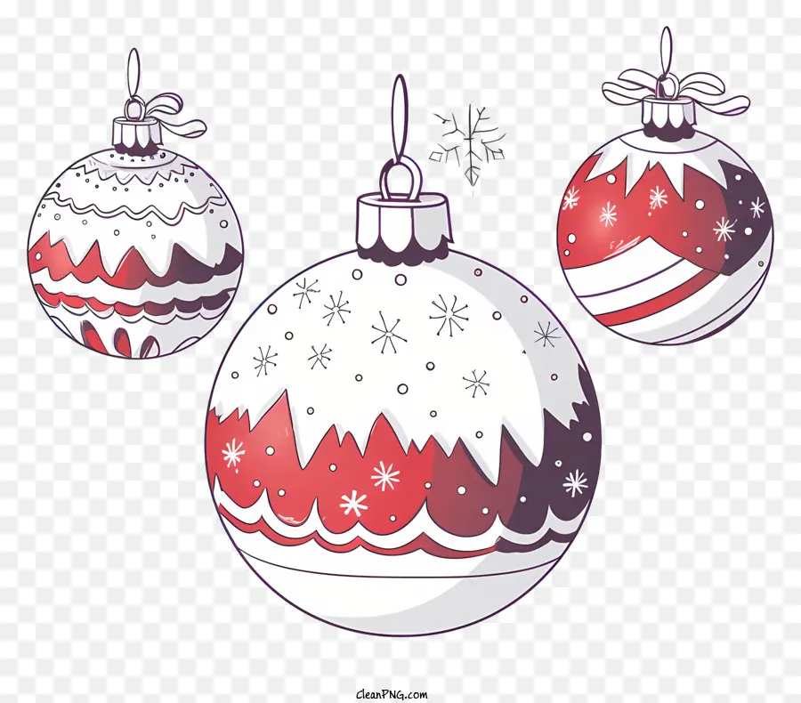 Enfeites De Natal，Ornamento Vermelho E Branco PNG