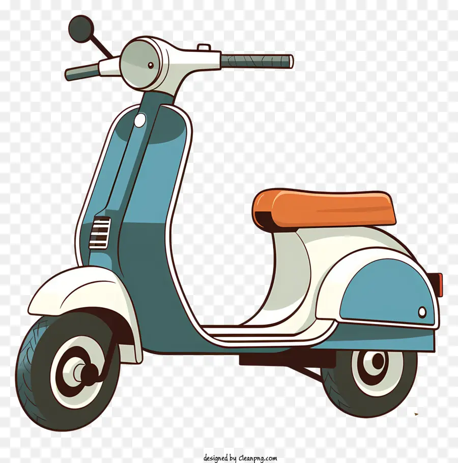 Scooter Vespa，Scooter De Motor Azul PNG