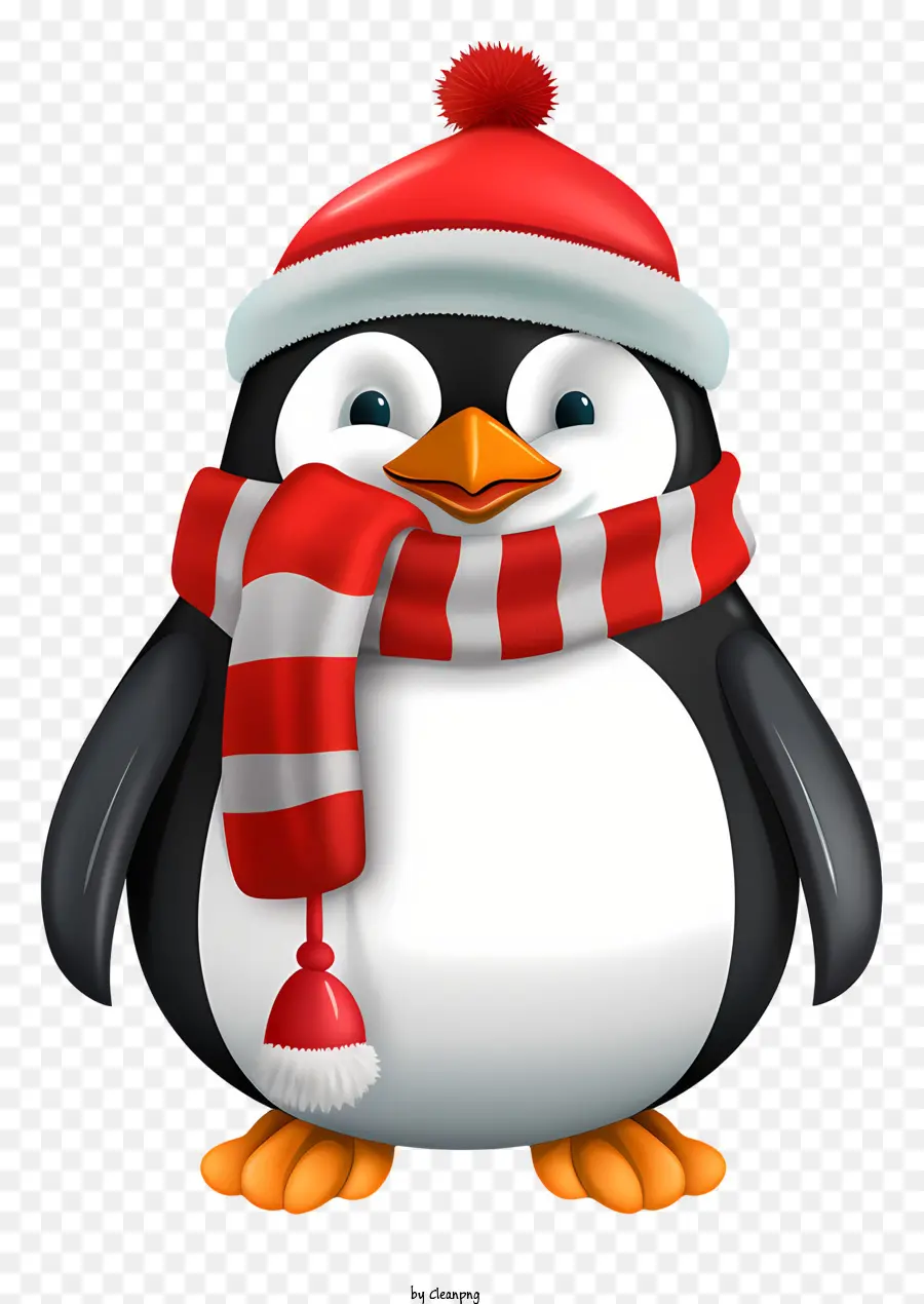 Penguin，Listrado Vermelho E Branco PNG