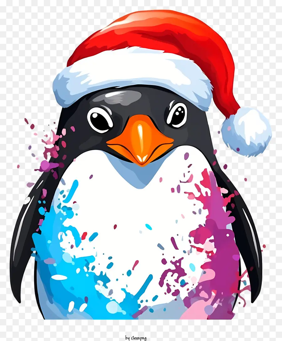 Pinguim Engraçado，Pinguim Com Chapéu De Papai Noel PNG