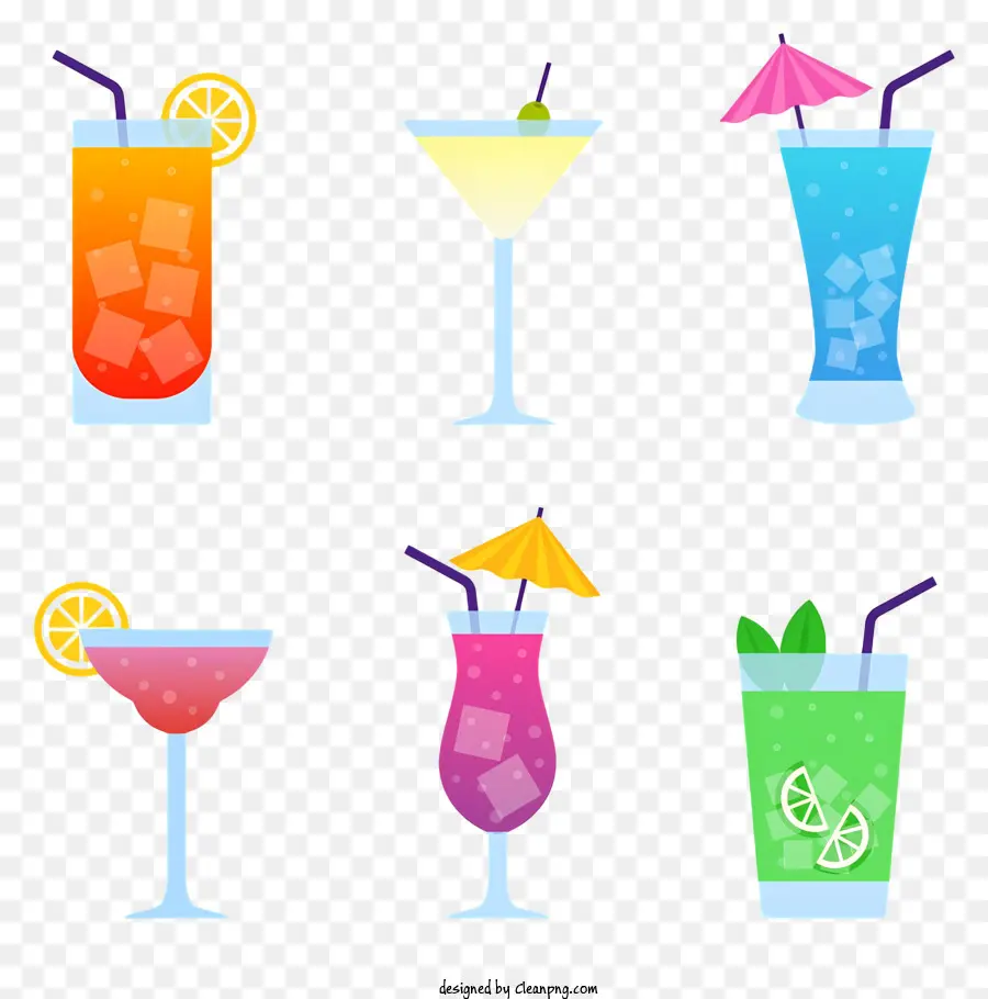 Cocktails，Colorido Bebidas PNG