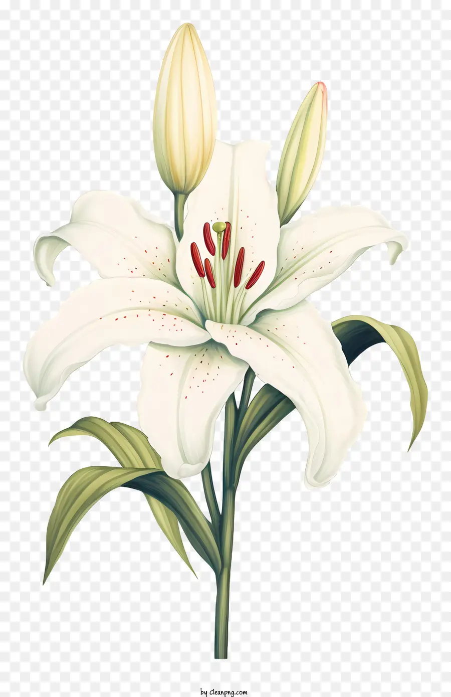 Lírio Branco，Plena Floração PNG