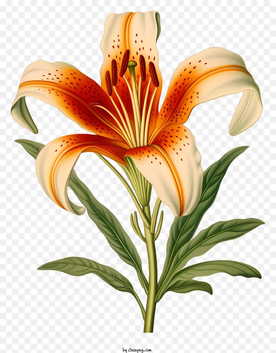 Flor Do Lírio，Lírio Branco E Laranja PNG