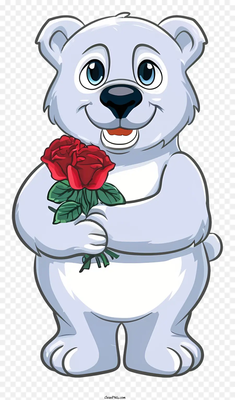 Urso Polar，Rosa Vermelha PNG
