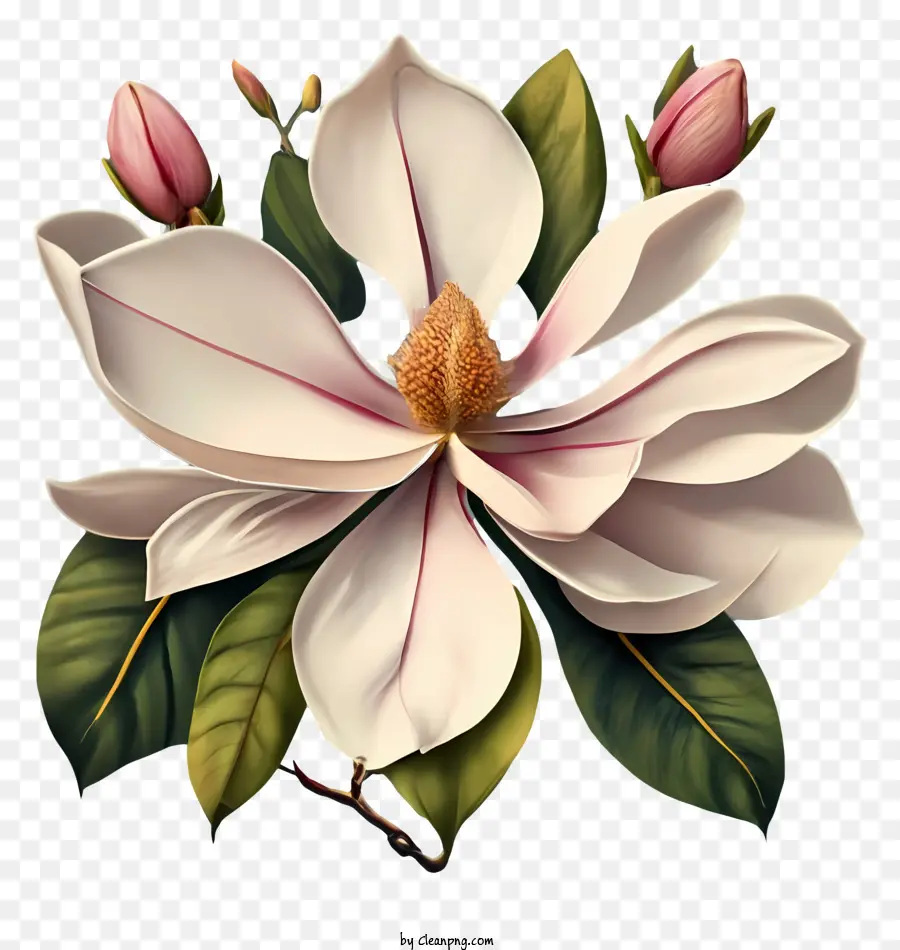 Flor Branca De Mallo，Pétalas Cor De Rosa PNG