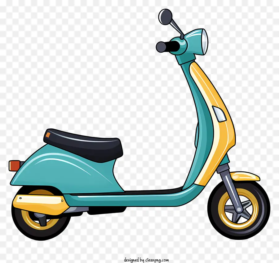 Azul Scooter，Acentos Amarelos PNG