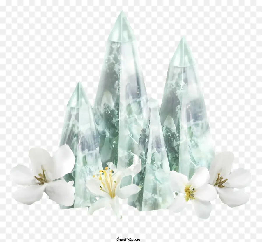 Geodes De Mármore Branco，Flores Brancas PNG