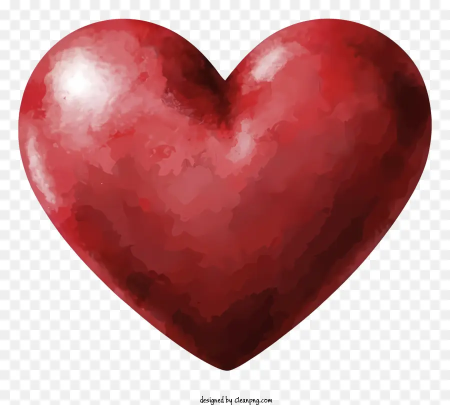 Coração Vermelho，Black Background PNG