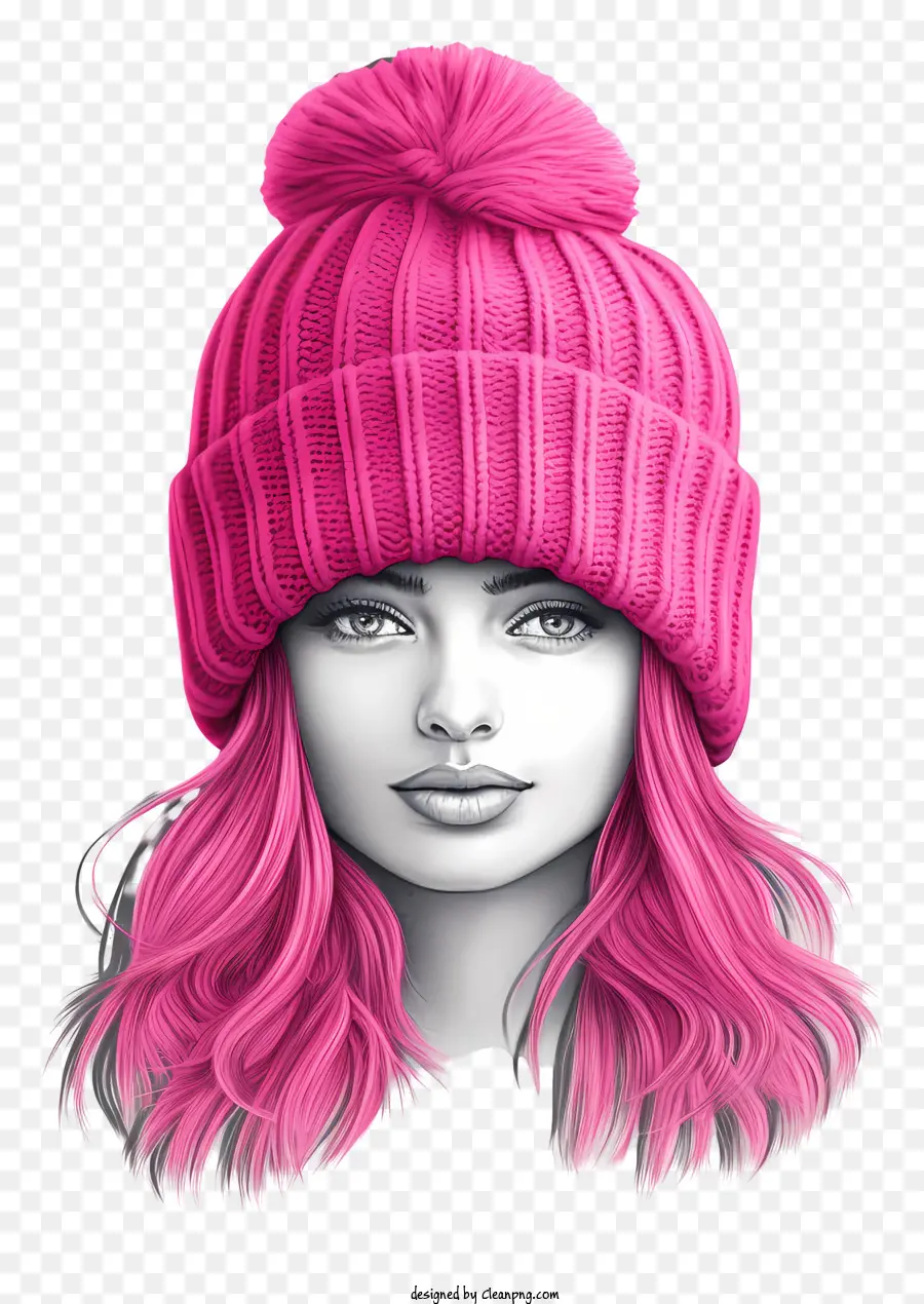 De Cabelo Rosa，Gorro Rosa PNG