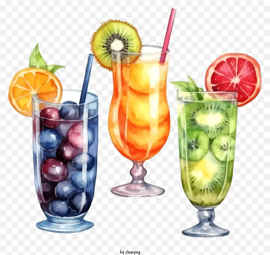 Bebidas De Fruta，Copos De Suco PNG
