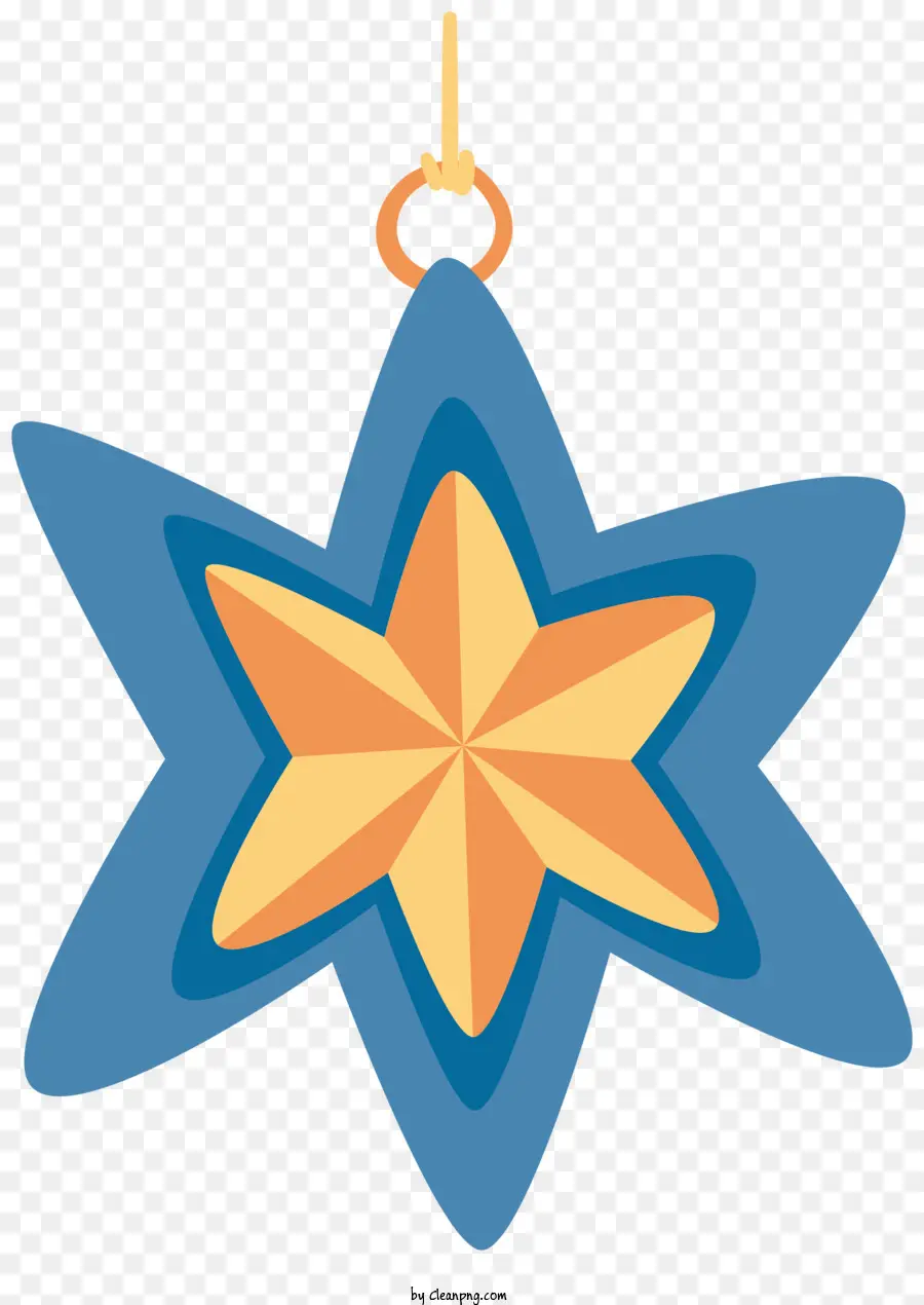 Pingente Estrela，Estrela Azul E Amarela PNG