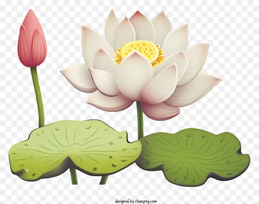 Branca Flor De Lótus，Lotus De Bloom Full PNG