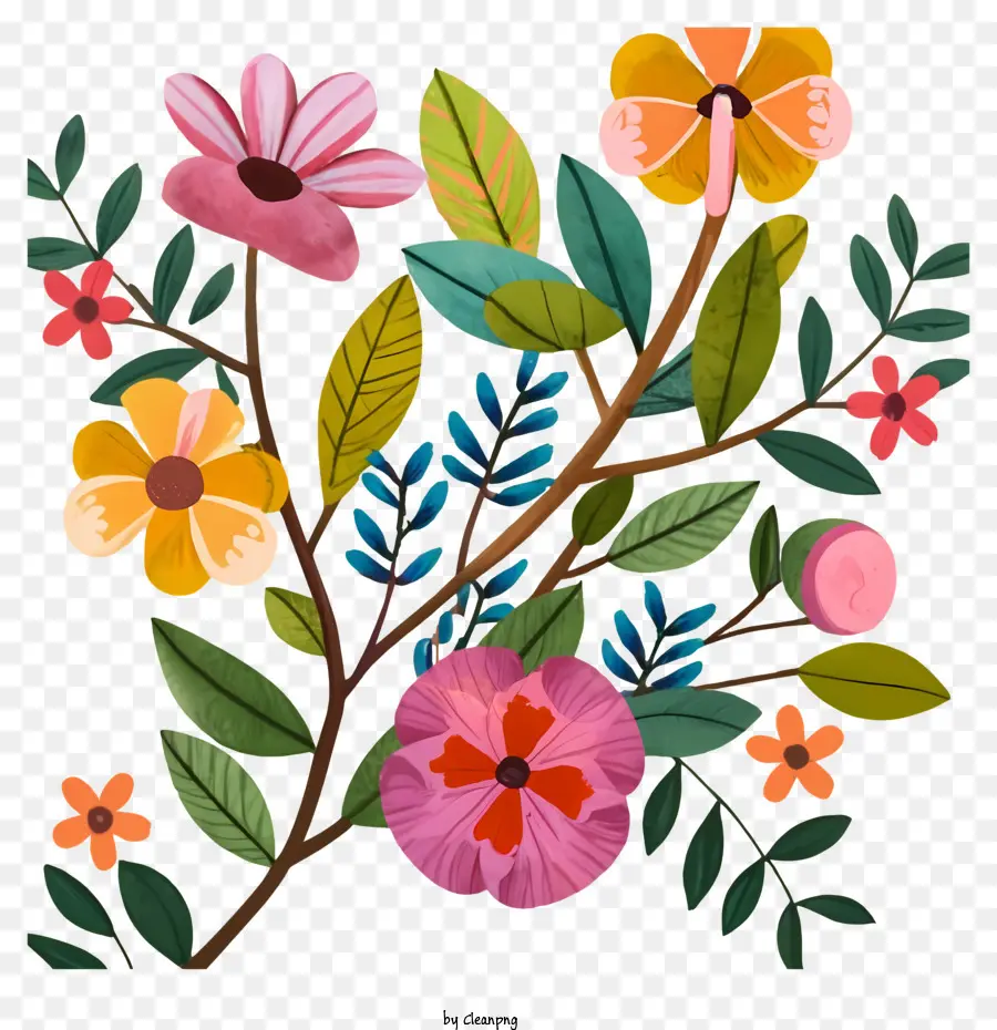 Bouquet Of Flowers，Flores Coloridas PNG